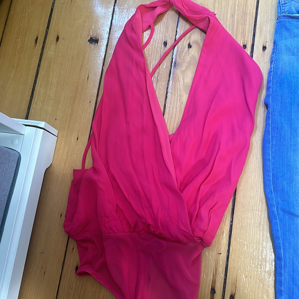 Celebrity Pink Jeans + Lulus Fuchsia top